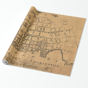 Papier Cadeau Carte vintage de Charleston la Caroline du Sud