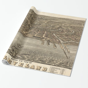 Papier Cadeau Carte vintage de Cleveland (1877)