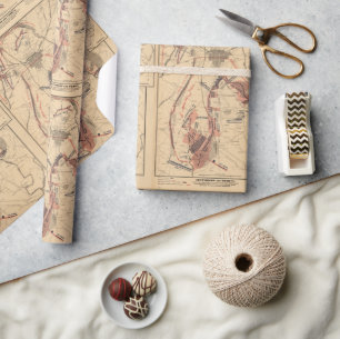 Papier Cadeau Carte vintage de Gettysburg et de ses environs, ju