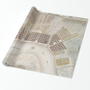 Papier Cadeau Carte vintage de la Nouvelle-Orléans Louisiane