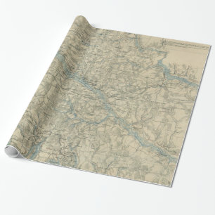 Papier Cadeau Carte vintage de la région de Richmond la Virgini