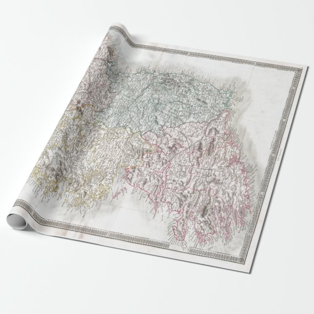 Papier Cadeau Carte Vintage de l'Irlande (Déroulé)