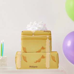 Papier Cadeau Carte vintage de Malaisie en rouleau pour les voya