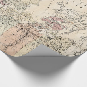 Papier Cadeau Carte vintage de Puget Sound (1891)