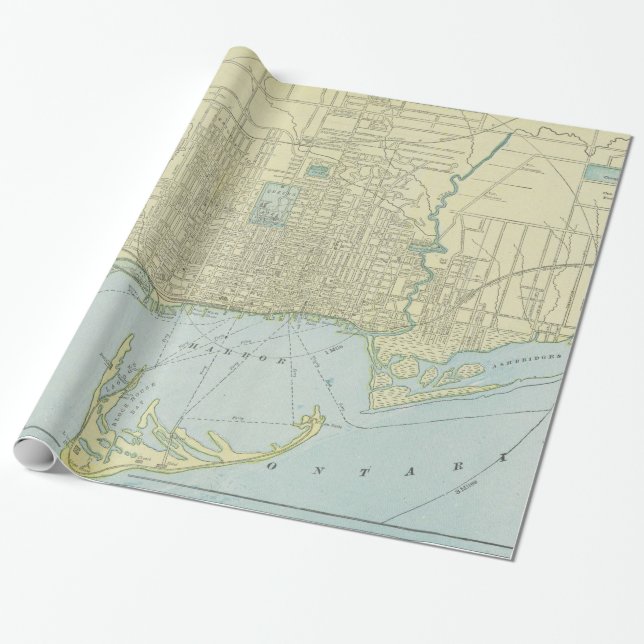 Papier Cadeau Carte vintage de Toronto (1901) (Déroulé)