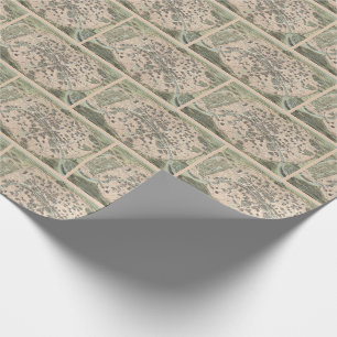 Papier Cadeau Carte vintage des rues de Paris