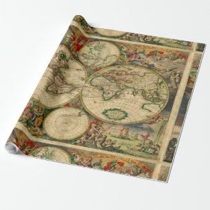 Papier Cadeau Cartes anciennes du monde Cartes antiques