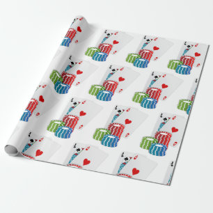 Papier Cadeau Cartes Casino Jeu Poker Chips Las Vegas