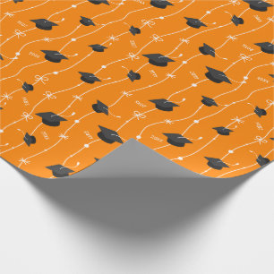 Papier Cadeau Cartes de graduation orange et ruban