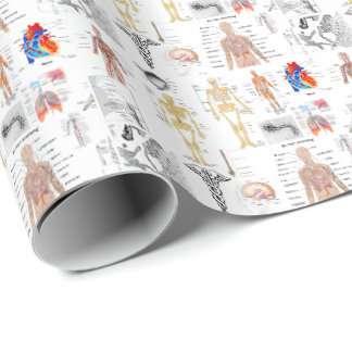Papier Cadeau Cartes Médicales couleur pleine