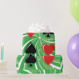 Papier Cadeau Cartes Rétro Couleurs Vives Rouge et Noir