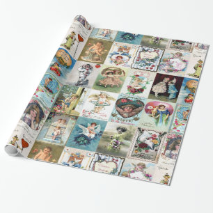 Papier Cadeau Cartes Valentine vintages