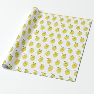 Papier Cadeau Carton au citron mignon : Vintage sans couture