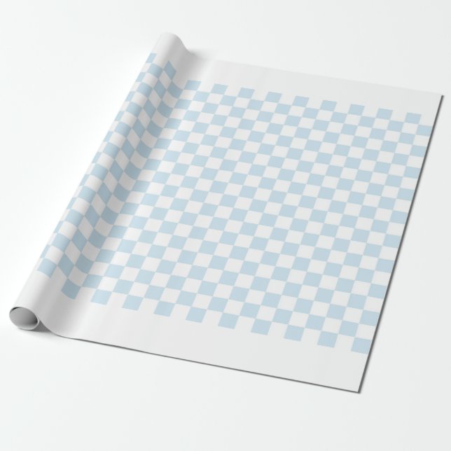 Papier Cadeau Carton bleu pastel et blanc (Déroulé)