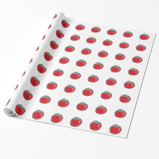 Papier Cadeau Carton de tomate cerise (Déroulé)