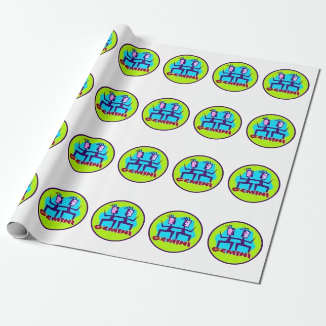 Papier Cadeau Carton Gemini Zodiac Astrologie design (Déroulé)