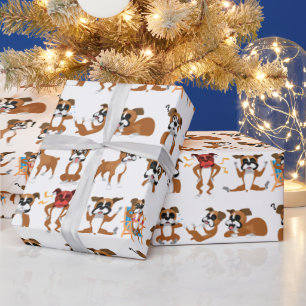 Papier Cadeau Cartoon Boxer Drôle papier enveloppant sans soudur