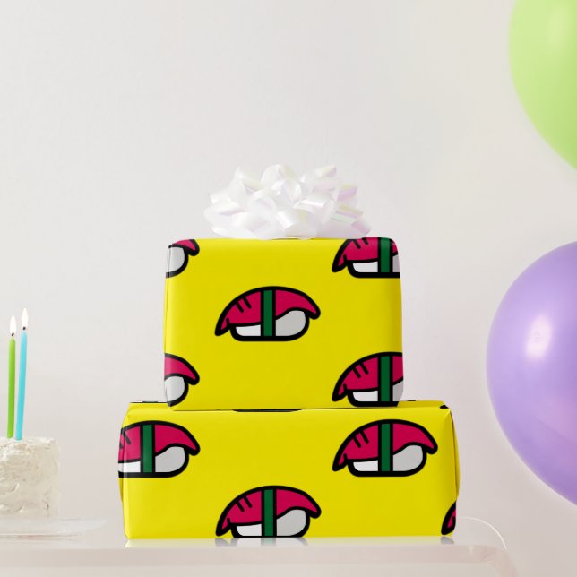 Papier Cadeau Cartoon Kawaii Sushi, Riz de Poisson et Enveloppem (Cadeaux de fête)