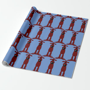 Papier Cadeau Cartoon Reindeer