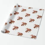 Papier Cadeau Cartoon rouge santa claus ryding on horse<br><div class="desc">noël cowboy santa claus,  lasso ride souriant drôle,  bottes fun art rétro,  dessin humour d'amérique sauvage,  barbe texas ranch ouest,  vieux vintage heureux casquette,  red man xmas hiver,  joyeux dessin animé illustration,  rodéo de vacances,  cowboy noël santa claus, </div>