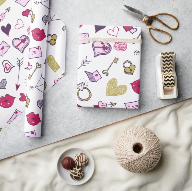 Papier Cadeau Cartoon Saint-Valentin (Artisanat)