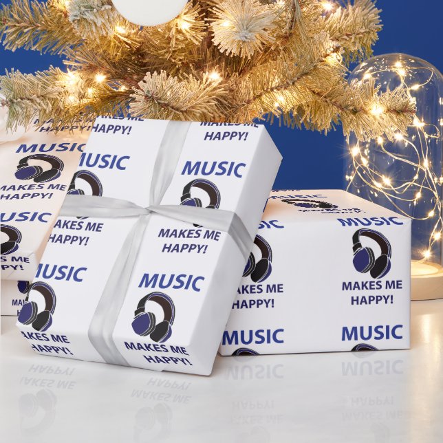 Papier Cadeau Casque de musique  (Vacances)