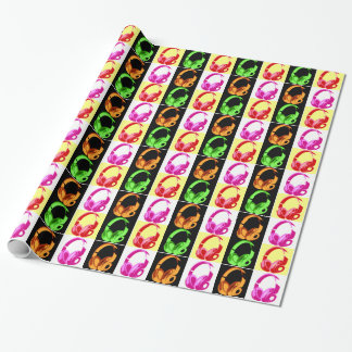 Papier Cadeau Casque de quatre couleurs Pop Art Tête Téléphone