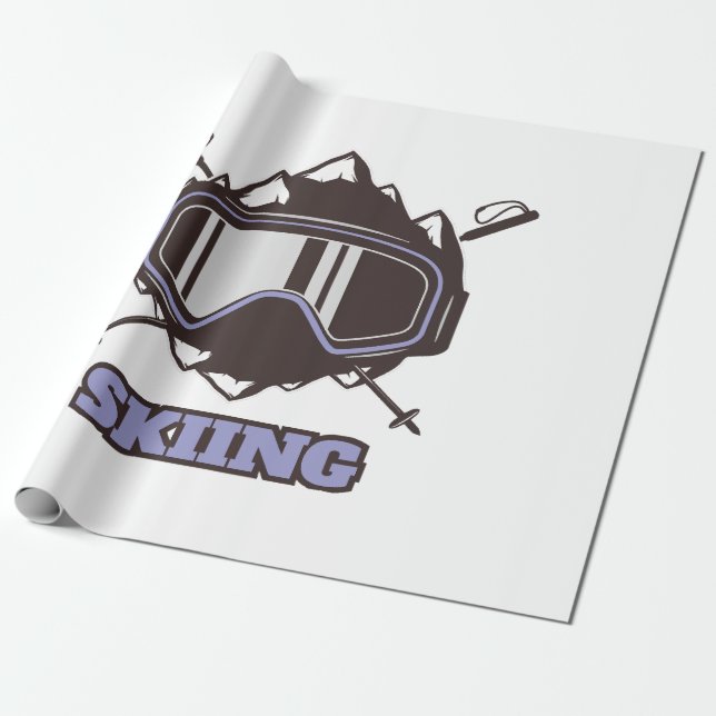 Papier Cadeau Casque de ski cool  (Déroulé)