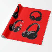 Casque noir rouge Silhouettes Pop Art