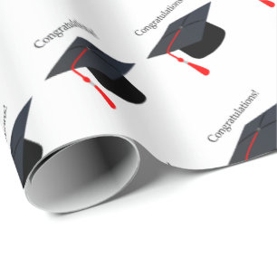 Papier Cadeau Casquette noire Félicitations Enveloppement cadeau