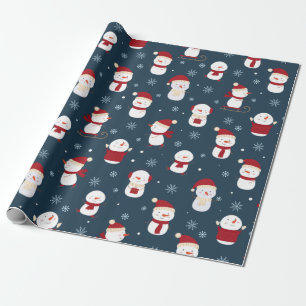 Papier Cadeau Casquettes d'hiver Snowman