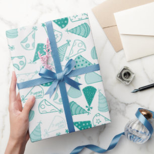 Papier Cadeau Casquettes turquoises