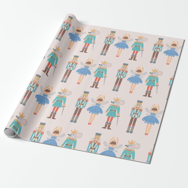 Papier Cadeau Casse-Noisette Ballet Minimal Moderne (Déroulé)