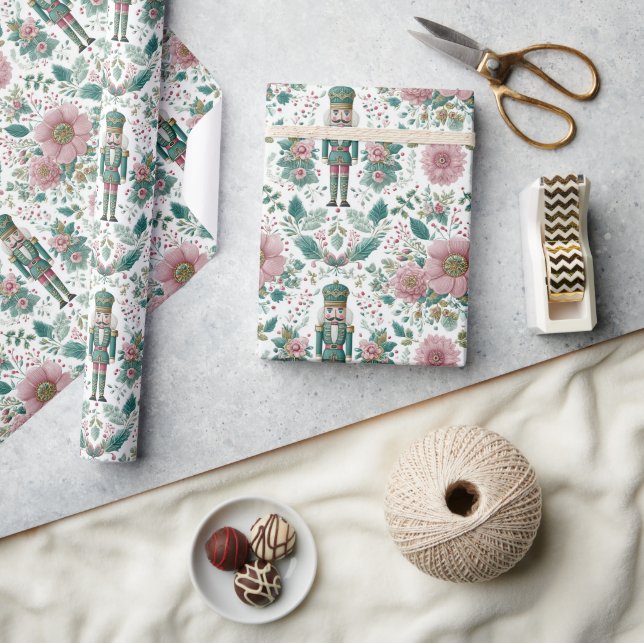 Papier Cadeau Casse-noisette élégant & Impression de fleurs (Artisanat)