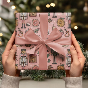 Papier Cadeau Casse-Noisette Fantaisie Rose