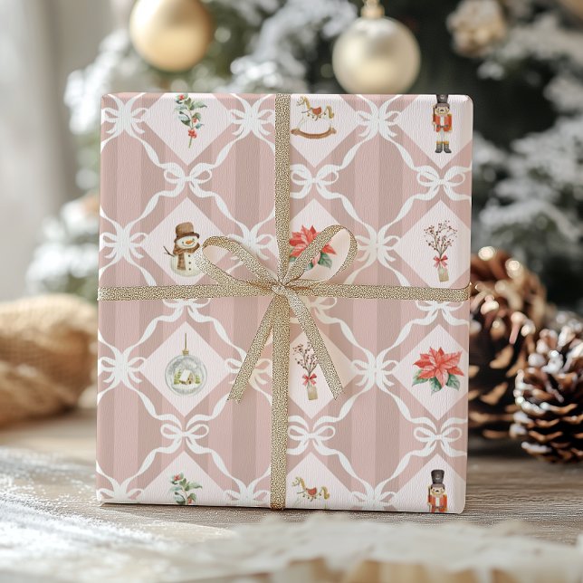 Papier Cadeau Casse-Noisette Noël Coquette Rose (Créateur téléchargé)