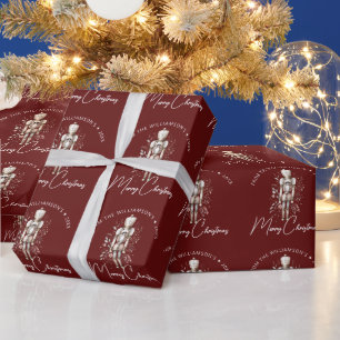 Papier Cadeau Casse-Noisette Rouge Doré Festif Noël Sombre