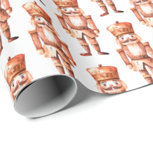 Papier Cadeau Casse-Noisettes Portés Soldats Rose Orange