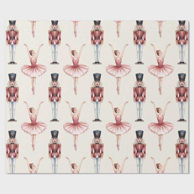 Papier Cadeau Casse-noix et danseuse de ballet à la mode      (Plat)