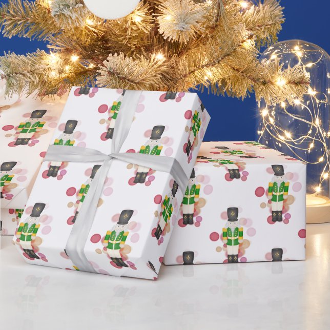 Papier Cadeau Casse-noix traditionnel rouge et vert (Vacances)