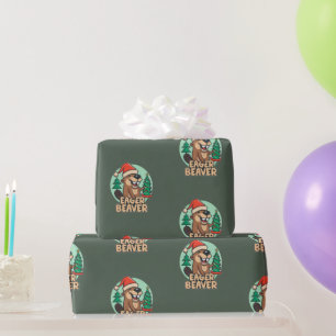Papier Cadeau Castor Eager de Noël