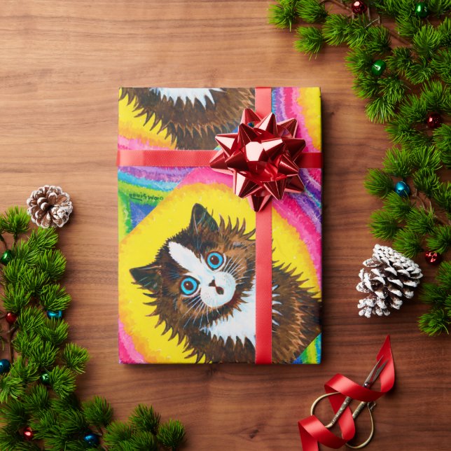 Papier Cadeau Cat à Rainbow, Louis Wain (Cadeau de vacances)