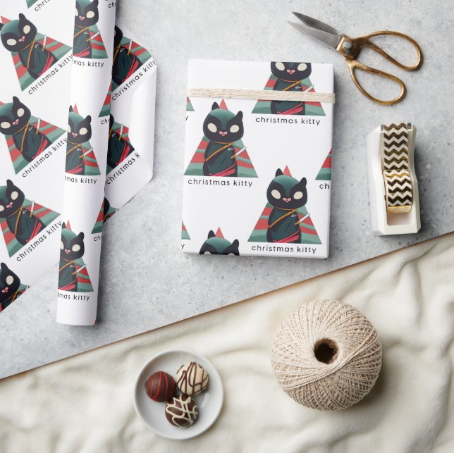 Papier Cadeau Cat de Noël Kitty Wrapper (Artisanat)