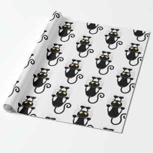 Papier Cadeau Cat Falling down amusant personnage de dessin anim