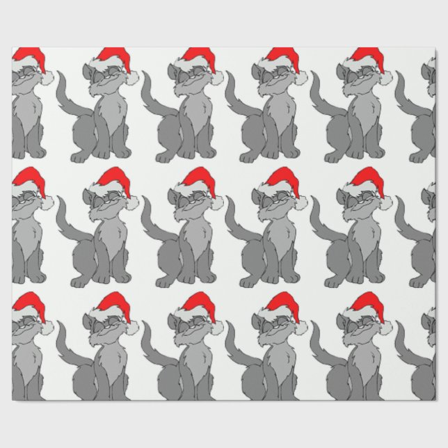 PAPIER CADEAU CAT PÈRE NOËL (Couture)