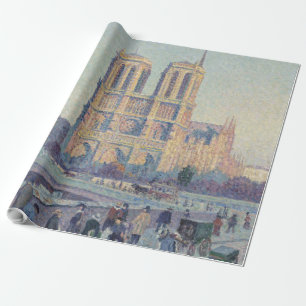Papier Cadeau Cathédrale Notre-Dame Paris France Peinture classi