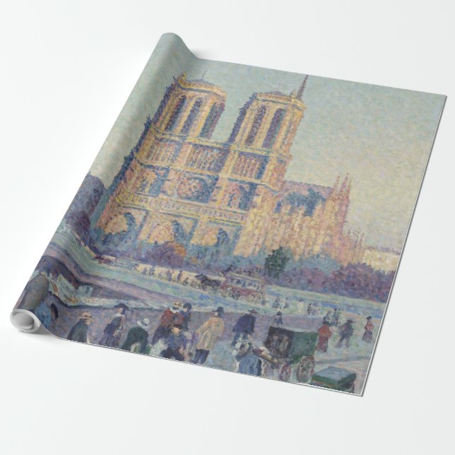 Papier Cadeau Cathédrale Notre-Dame Paris France Peinture classi (Déroulé)