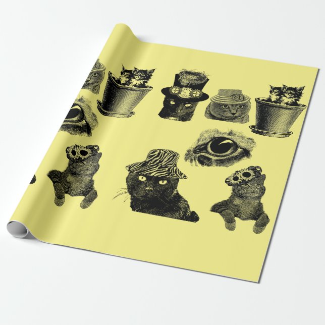 Papier Cadeau Cats Kittens Animaux de compagnie Illustrations d' (Déroulé)