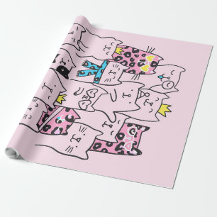 Papier Cadeau Cattitude Cute Chat, Funny Kitten Cadeau Amoureux