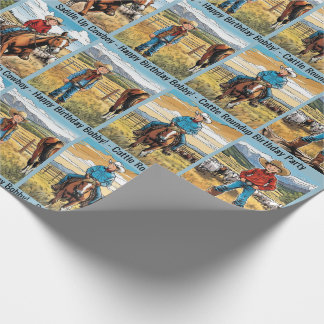Papier Cadeau Cattle Roundup Boy's Birthday Personalize Name